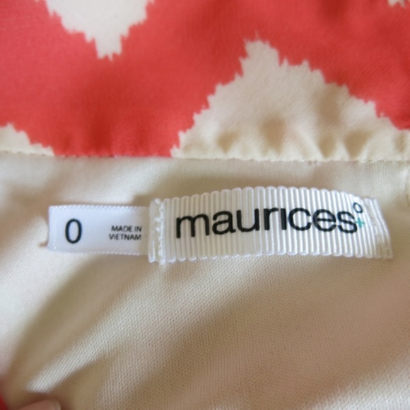 MAURICES Chevron Stripe Lined Sleeveless Top Blouse - Size 0 - Picture 6 of 7